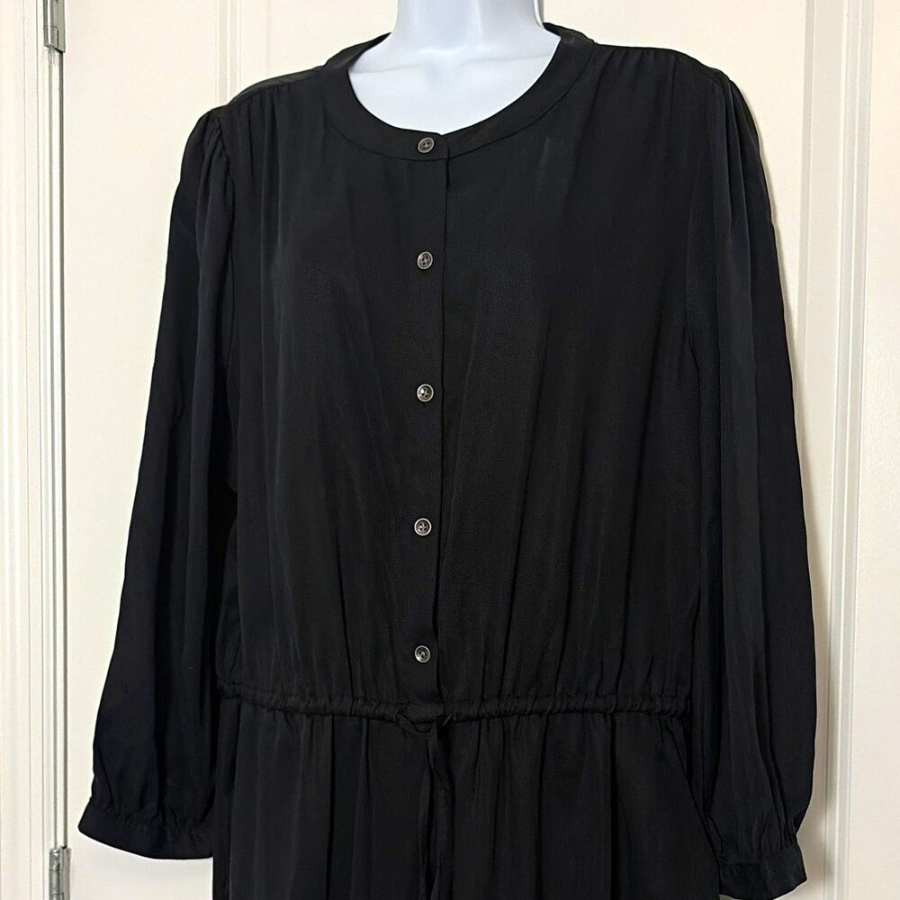 GAP Women's Black Jumpsuit L Tall Long Sleeve Button NWOT